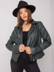 dark green eco-leather jacket