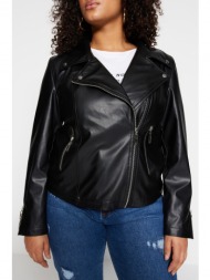 trendyol curve plus size jacket - black - regular