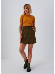 trapezoidal skirt made of imitation suede