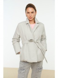trendyol winter jacket - gray - double-breasted