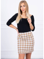 checkered camel skirt
