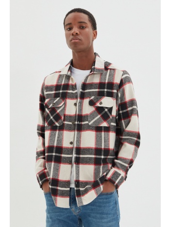 trendyol black men`s regular fit double pocket covered shirt σε προσφορά