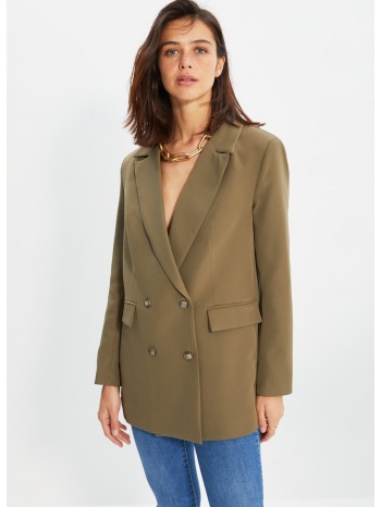 trendyol open khaki buttoned oversize blazer jacket σε προσφορά