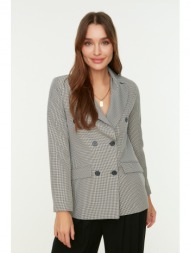 trendyol gray button blazer jacket