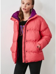 trendyol pink snap detailed inflatable jacket