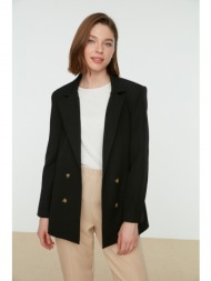trendyol black lined double button jacket