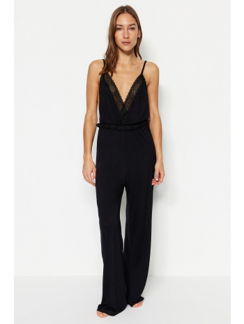 trendyol black lace detailed knitted jumpsuit σε προσφορά
