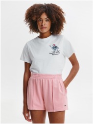 pink women`s tracksuit shorts tommy jeans - women