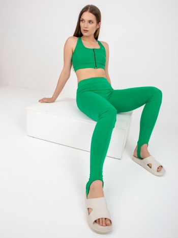 basic green leggings with a strap under the foot σε προσφορά