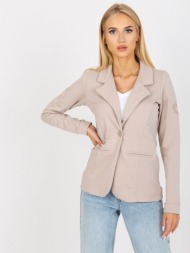 women`s beige cotton jacket with oh bella fastening