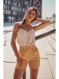 yellow casual women`s shorts