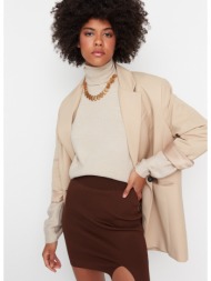 trendyol brown mini knitwear skirt