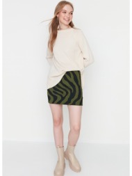 trendyol green jacquard knitwear skirt