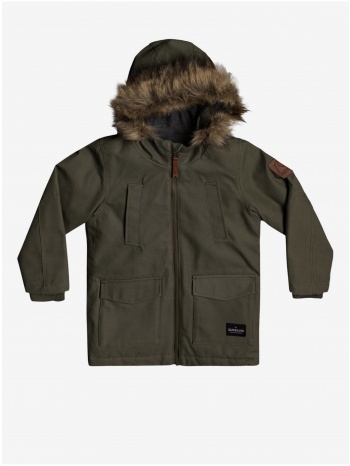 khaki boys parka with hood and artificial fur quiksilver σε προσφορά