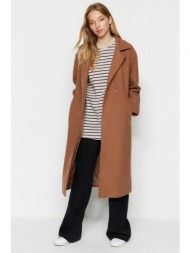 trendyol brown single button coat