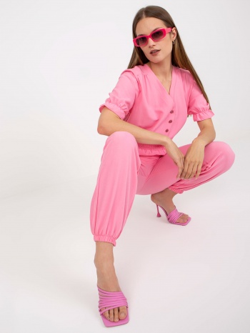 pink light women`s jumpsuit with pockets rue paris σε προσφορά