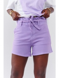 purple short denim shorts