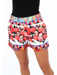 women`s shorts with floral cream patterns