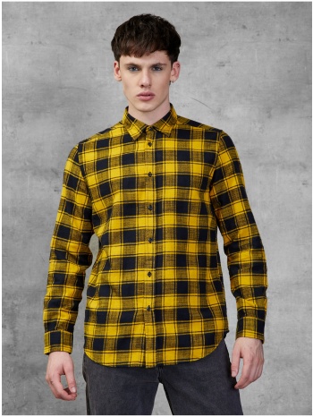 yellow men`s plaid shirt diesel - men`s σε προσφορά