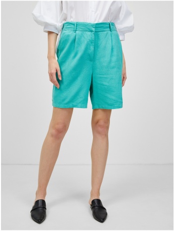 only caro turquoise linen shorts - women σε προσφορά