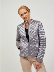 women`s quilted jacket in silver guess vona - women