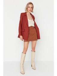 trendyol brown buttoned mini skirt