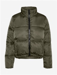 khaki quilted winter jacket noisy may anni - women