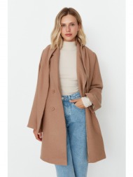 trendyol coat - brown - puffer