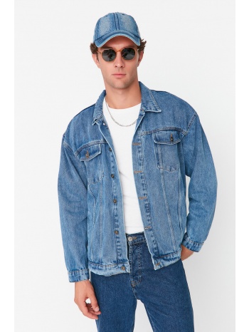trendyol blue men`s oversize denim jacket σε προσφορά