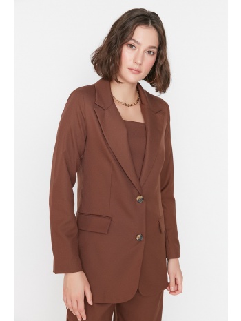 trendyol brown button blazer jacket σε προσφορά