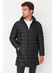trendyol black men regular fit down jacket with side zipper
