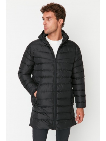 trendyol black men regular fit down jacket with side zipper σε προσφορά