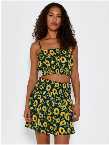 yellow-blue floral short skirt noisy may sunflower - women σε προσφορά