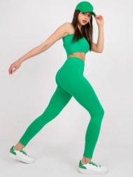 green women`s cotton leggings albina rue paris