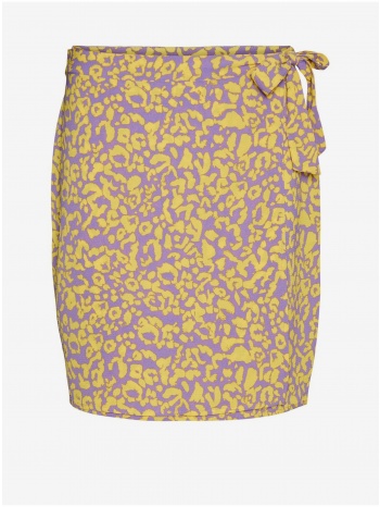 purple-yellow patterned wrap skirt noisy may clara - women σε προσφορά