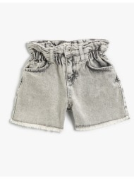 koton basic denim shorts cotton elastic waist