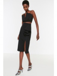 trendyol black flywheel detailed skirt