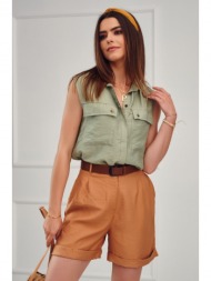women`s shorts with caramel strap