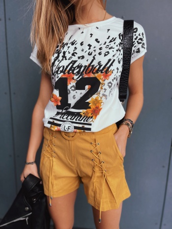 women`s summer shorts with mustard belt σε προσφορά