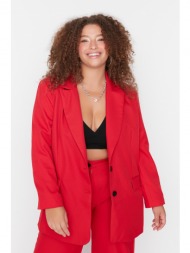 trendyol curve red oversize blazer woven jacket