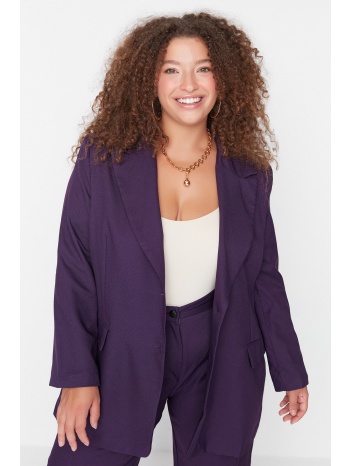 trendyol curve purple oversize blazer woven jacket σε προσφορά