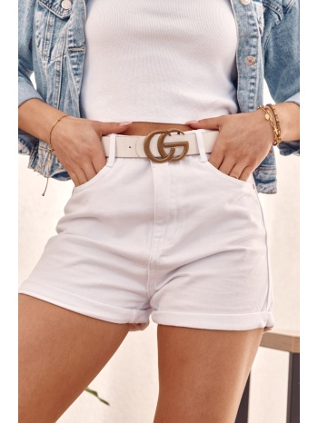 white denim shorts with high waist σε προσφορά