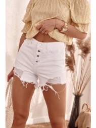 desperate white denim shorts with buttons