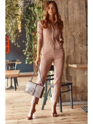 women`s overall with cappuccino collar