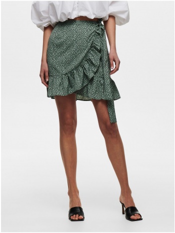 green polka dot short wrap skirt with ruffle only olivia  σε προσφορά