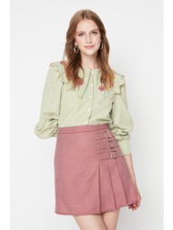 trendyol dried rose epaulette detailed skirt