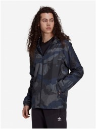 blue-black men`s patterned lightweight hooded jacket adidas originals camo w - men`s