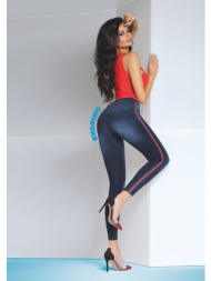 bas bleu kaia women`s denim modeling pants with red stripes