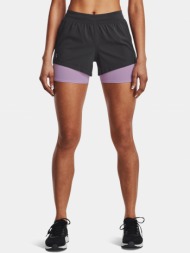 under armour shorts ua iso-chill run 2n1 short-gry - women