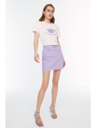 trendyol lilac basic mini denim skirt